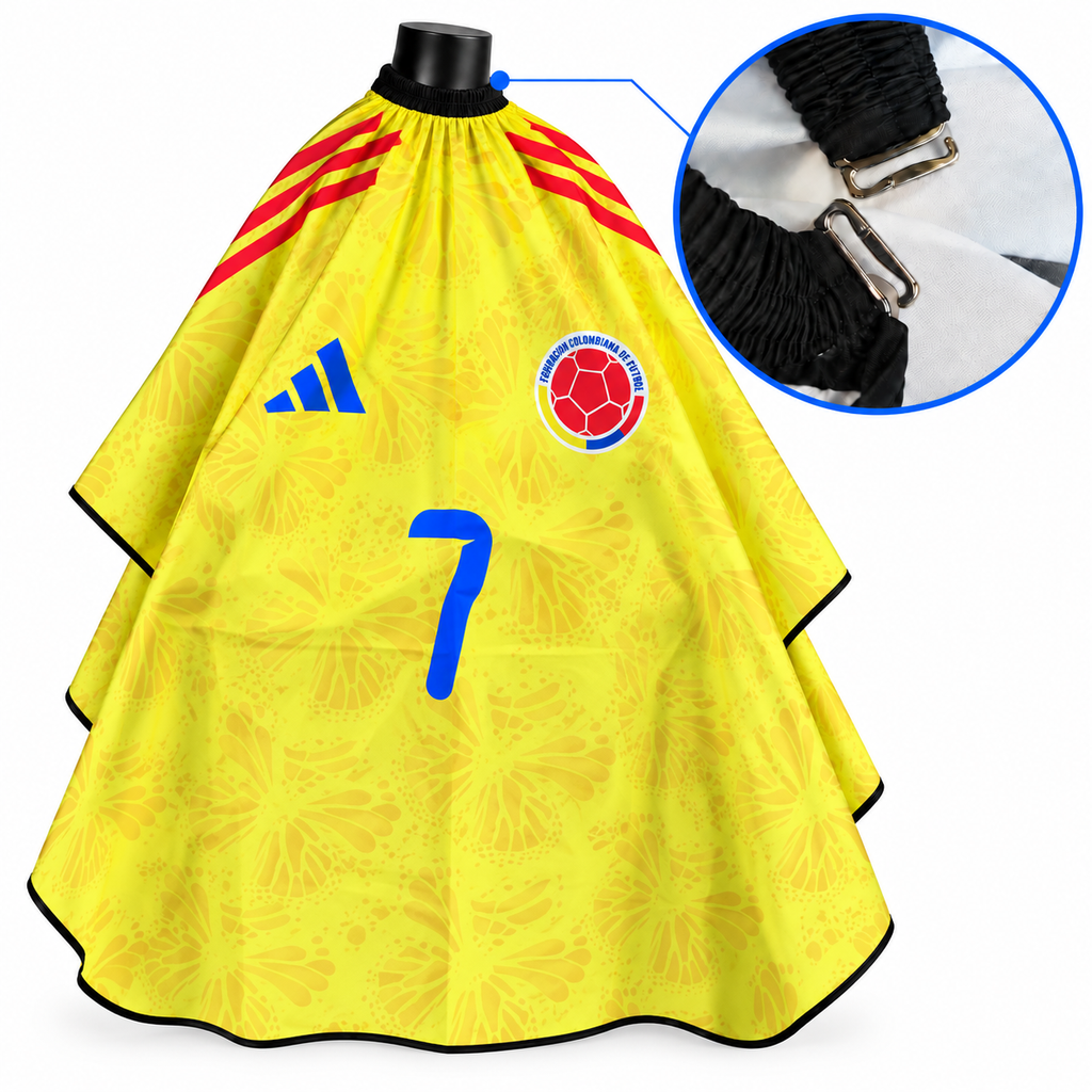 Capa Sublimada Colombia para Barbería con Broche