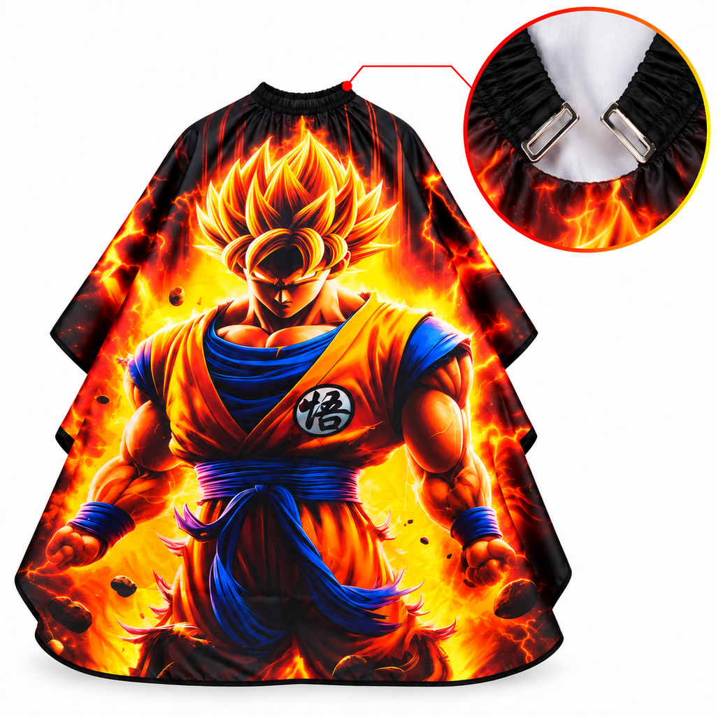Capa para Barbero Goku Super Saiyajin con Broche – Diseño Anime