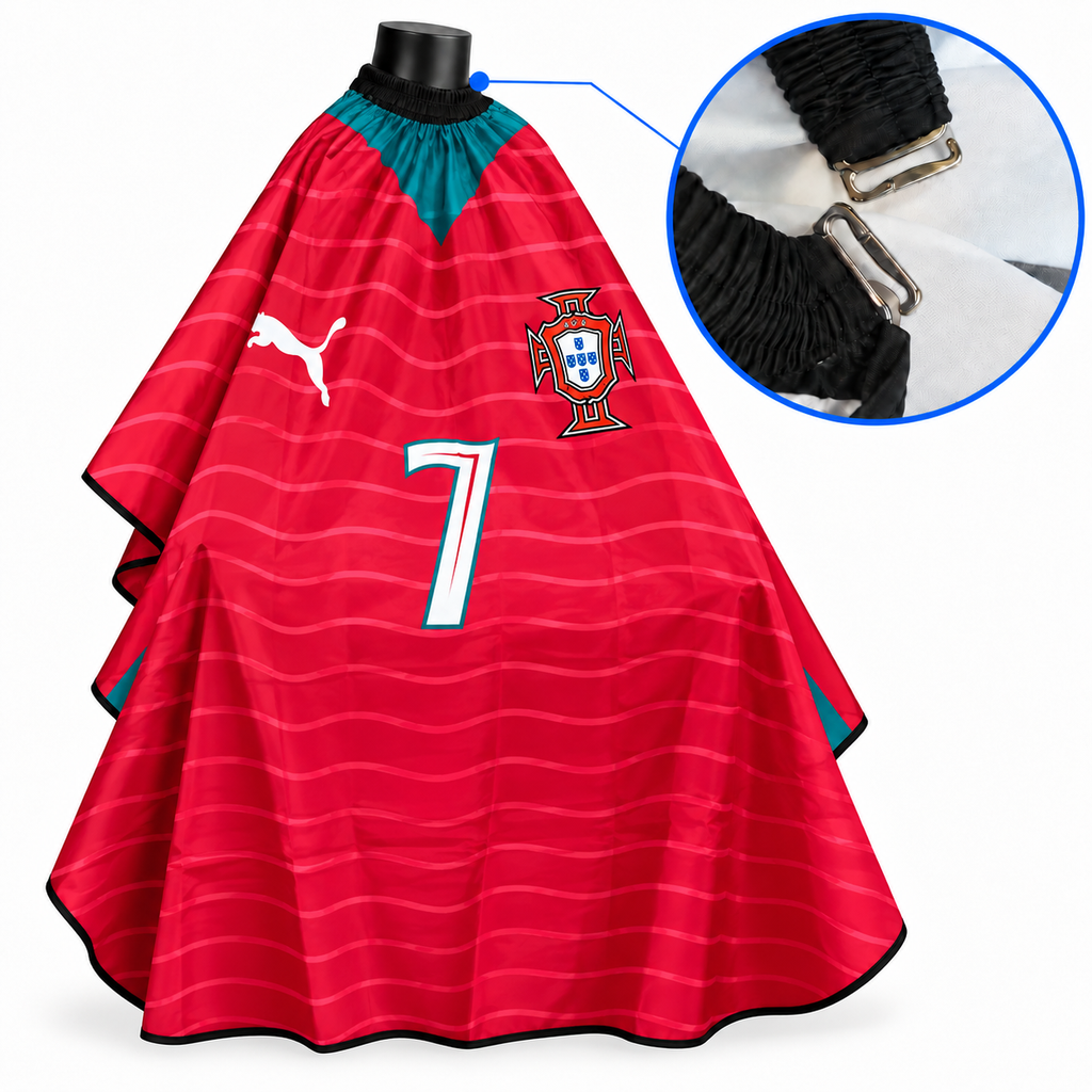 Capa Sublimada Portugal para Barbería con Broche