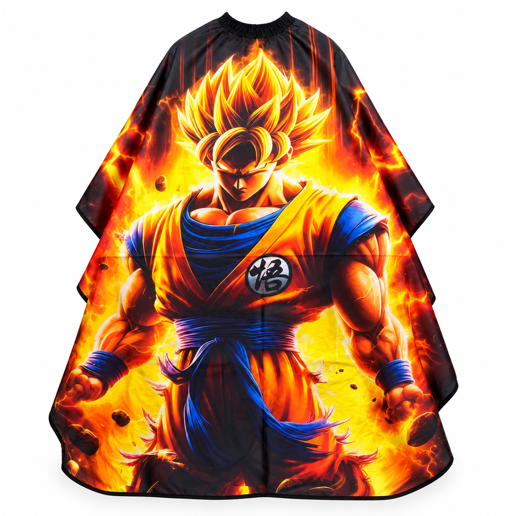 Capa para Barbero Goku Super Saiyajin con Broche – Diseño Anime