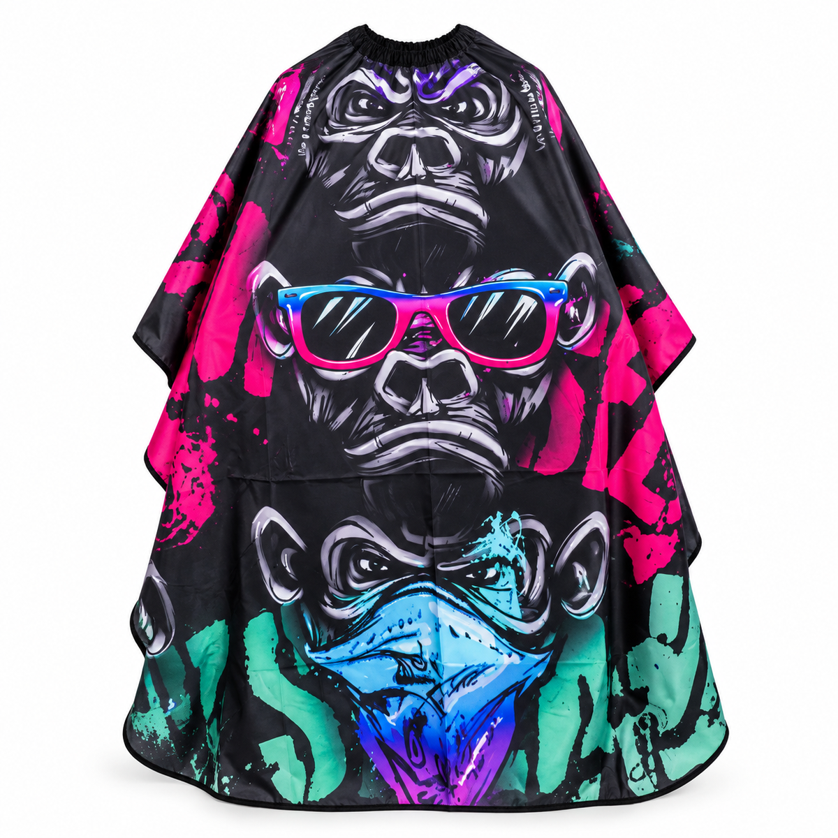 Capa para Barbero Monkey Urbana con Broche – Diseño Multicolor