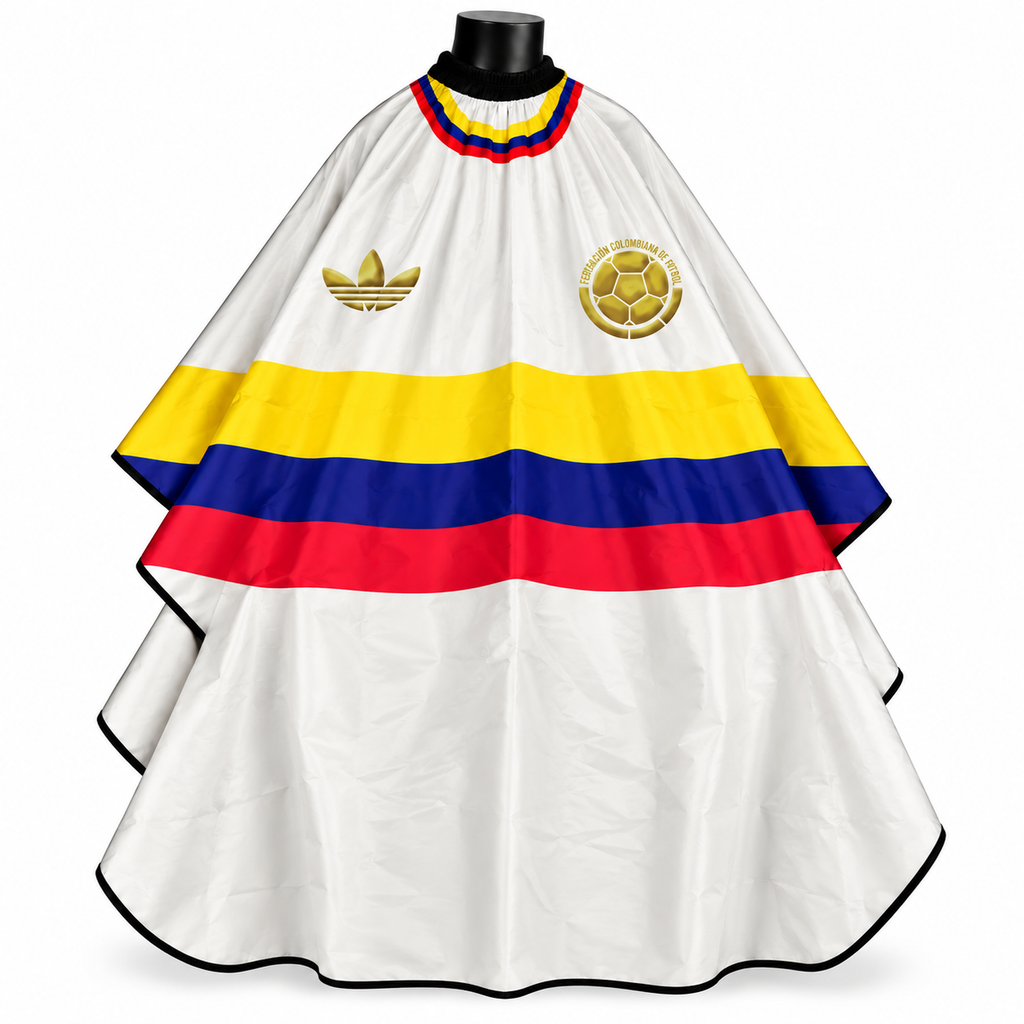 Capa Sublimada Colombia Classic para Barbería con Broche