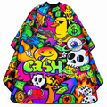 Capa Cash para Barbería con broche – Estampado Graffiti Multicolor