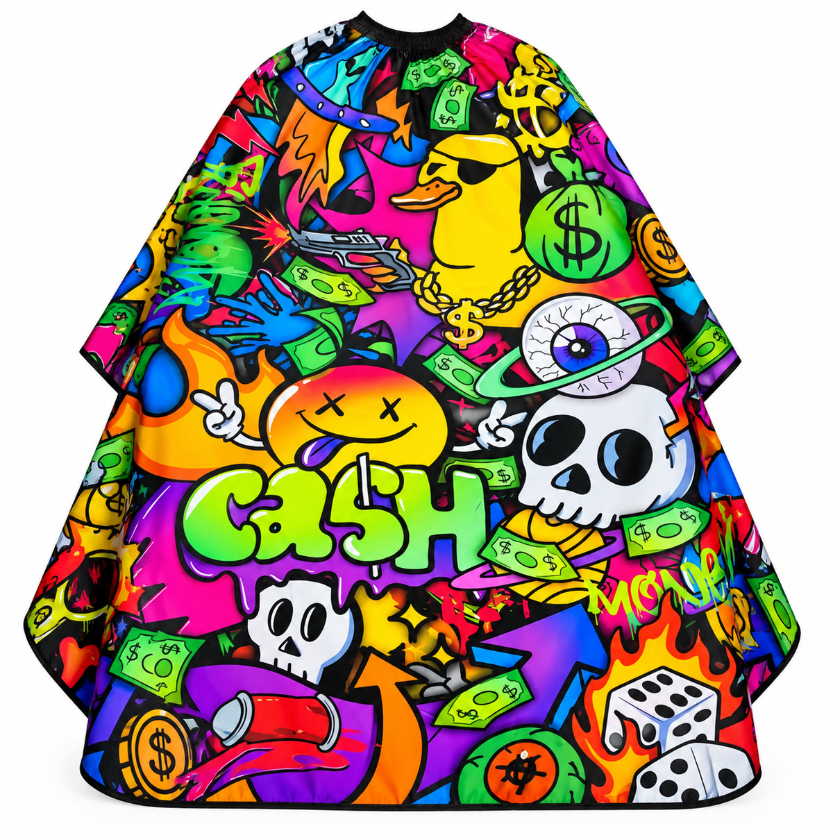 Capa Cash para Barbería con broche – Estampado Graffiti Multicolor