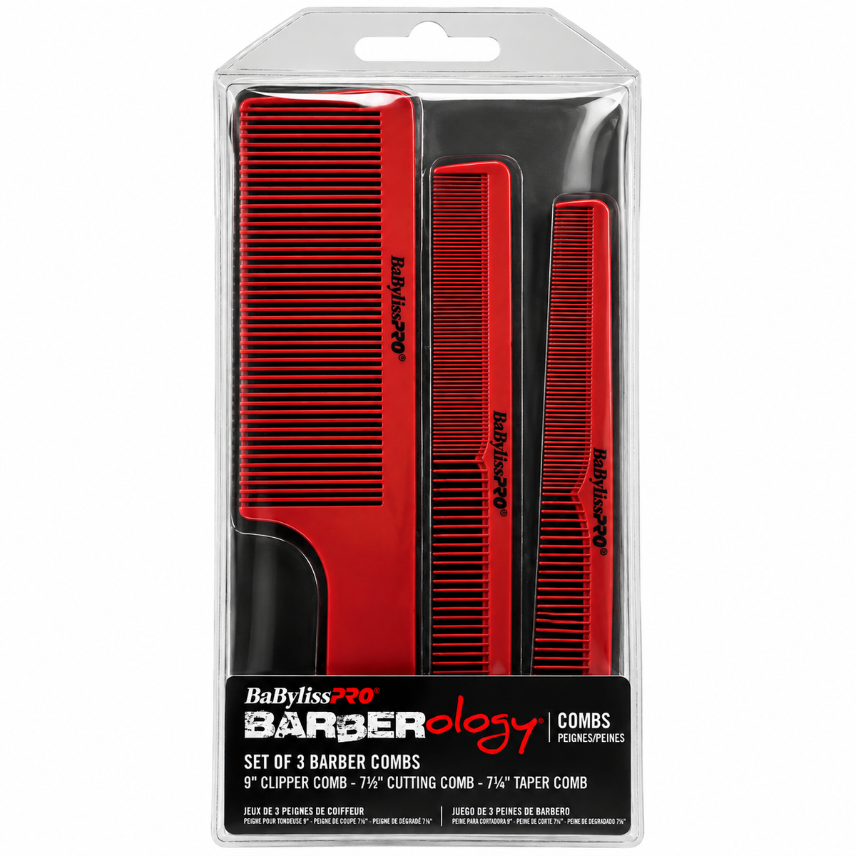 Set de 3 Peines Profesionales BaBylissPRO Barberology