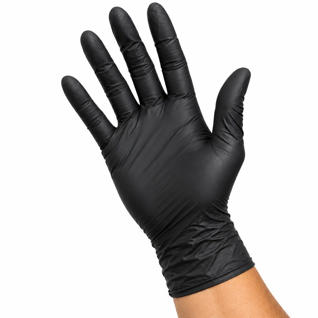Guantes de Nitrilo Negros BOSSBER Talla M – 100 Unidades