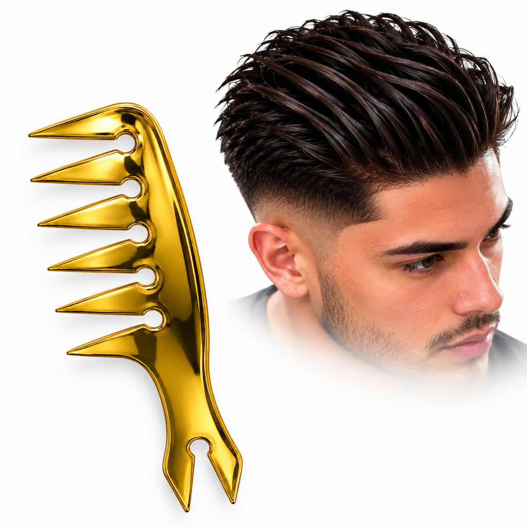 Peine Dorado de Dientes Anchos para Dar Forma al Cabello