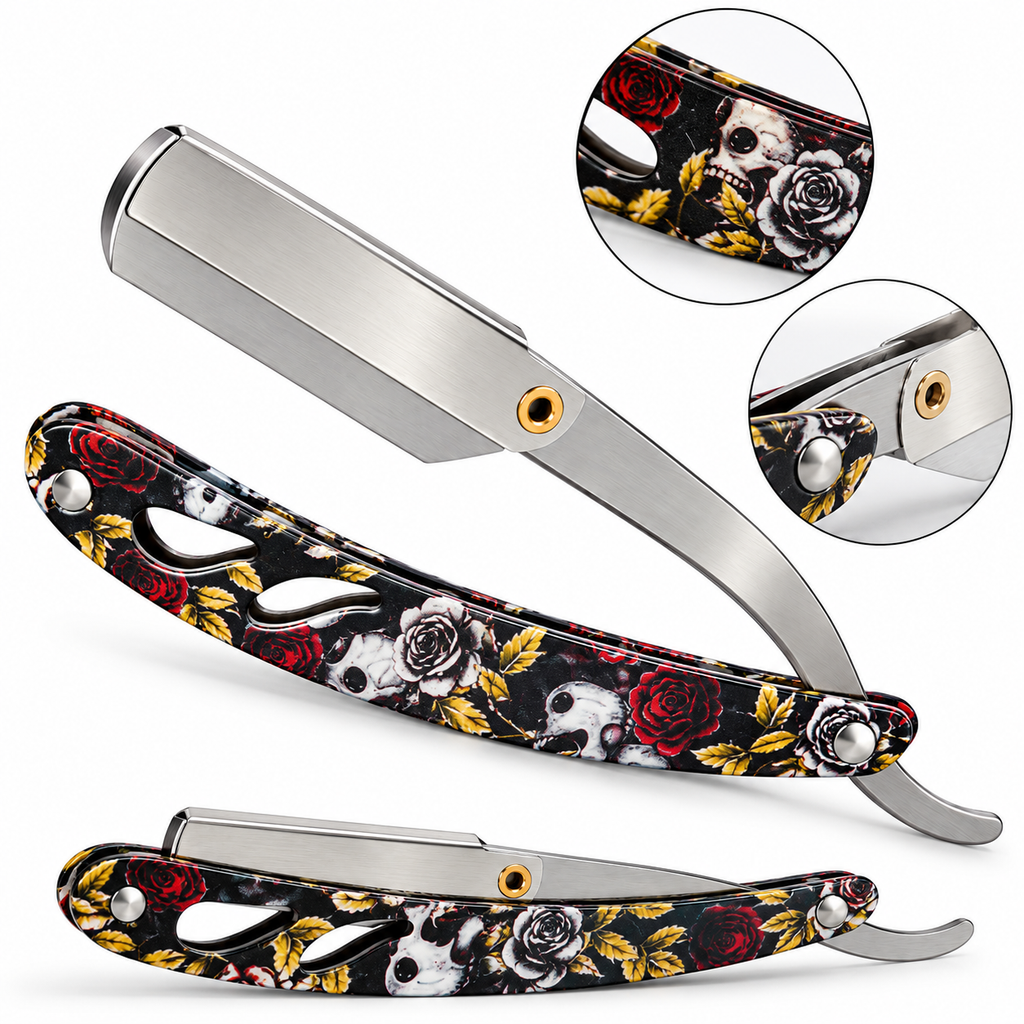 Barbera Mariposa Estampada para Afeitado y Perfilado