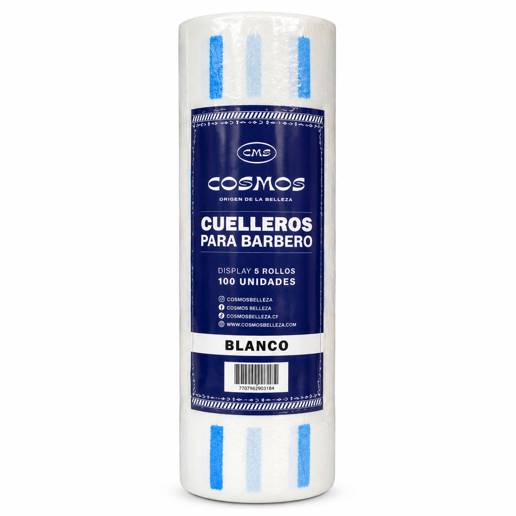 Cuellero para Barbero Cosmos Blanco x5 Rollos – 100 Unidades