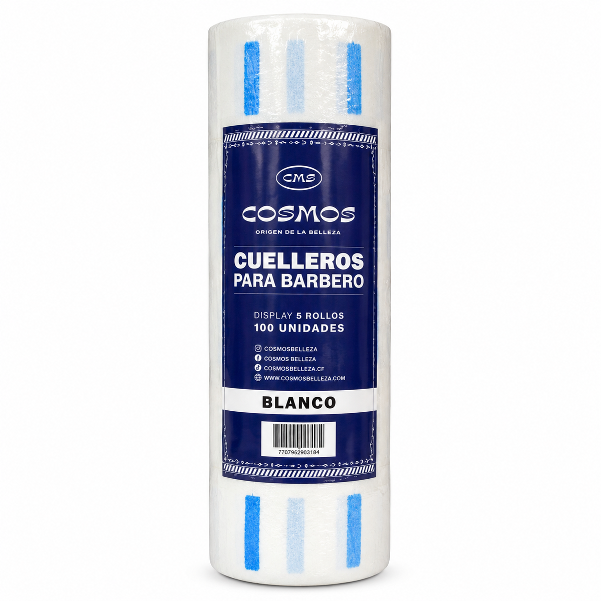 Cuellero para Barbero Cosmos Blanco x5 Rollos – 100 Unidades