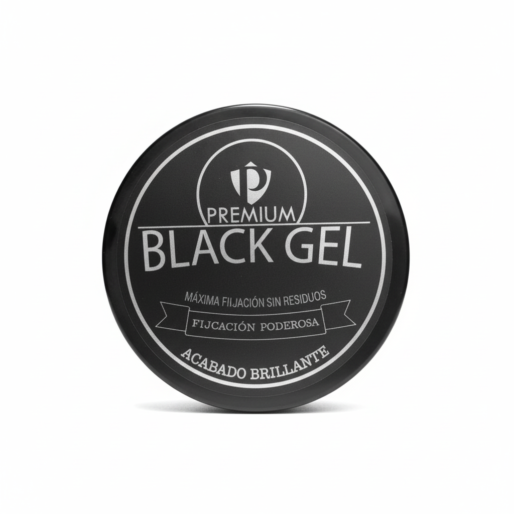 Black Gel Premium – Gel Capilar Fijación Fuerte 250g  Gel cubre Canas