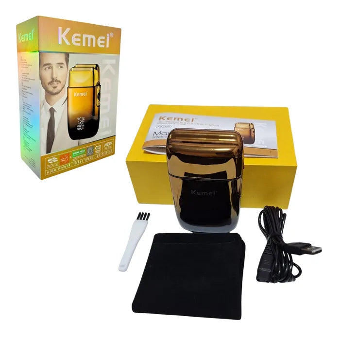Kemei KM-TX10 – Afeitadora Shaver Profesional Recargable USB con Display LCD