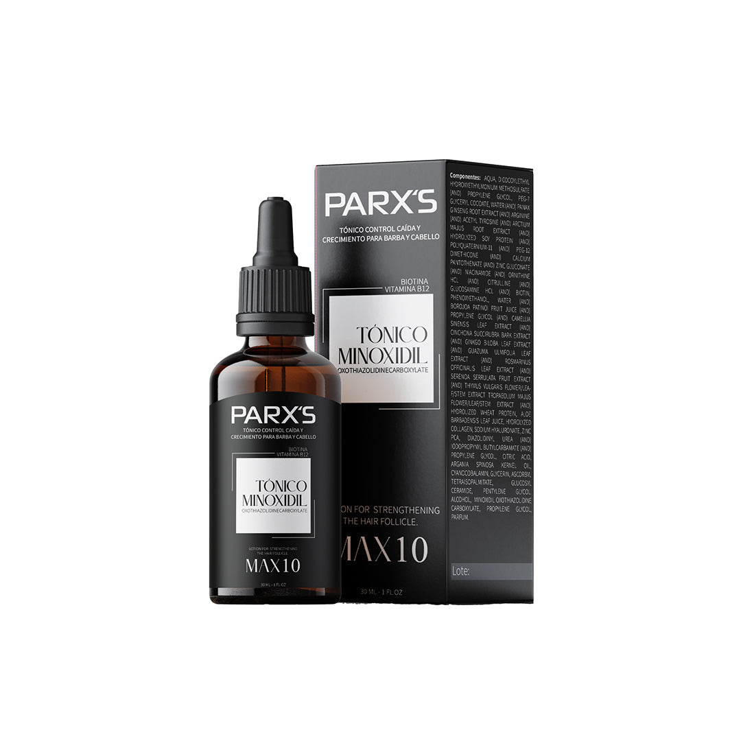 Tónico Minoxidil PARX’S Max10 – Crecimiento Barba y Cabello 30ml