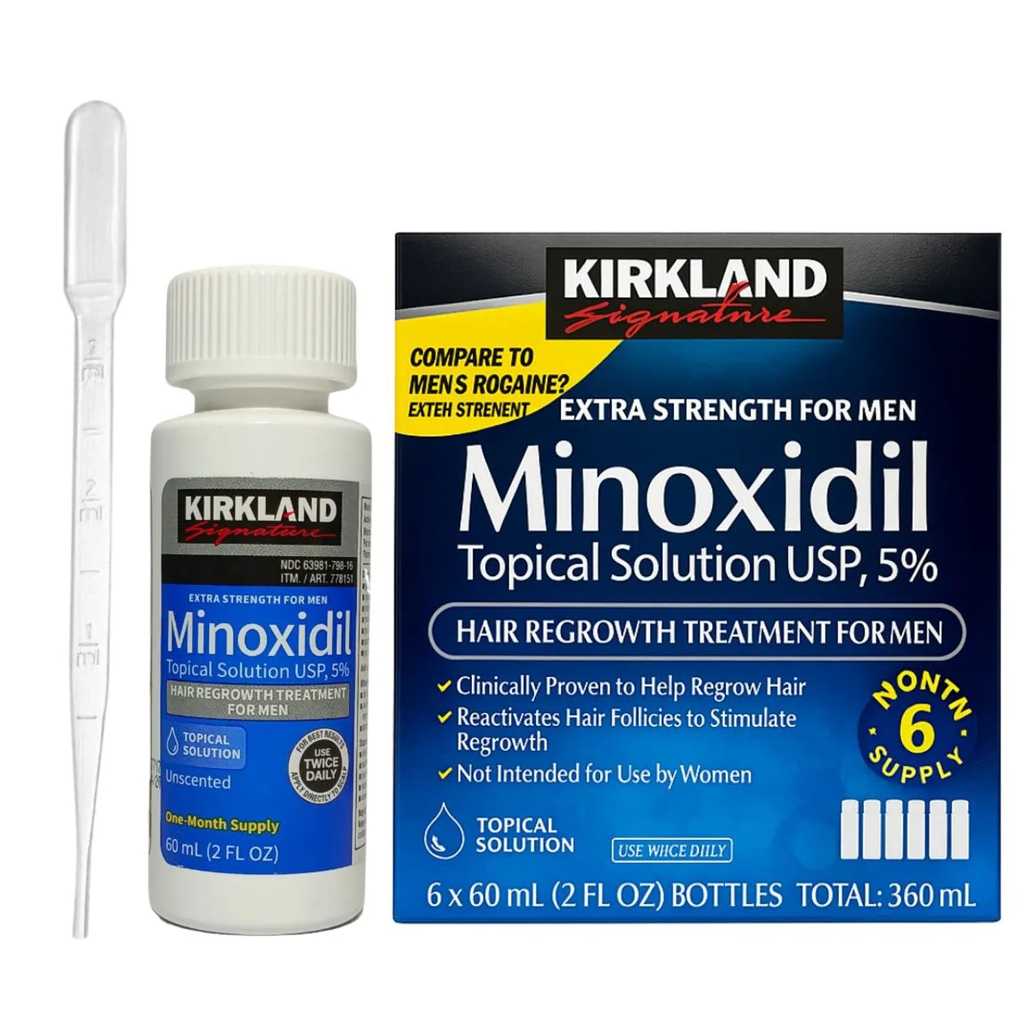 Kirkland Signature – Minoxidil 5% Solución Tópica para Hombre 60ml